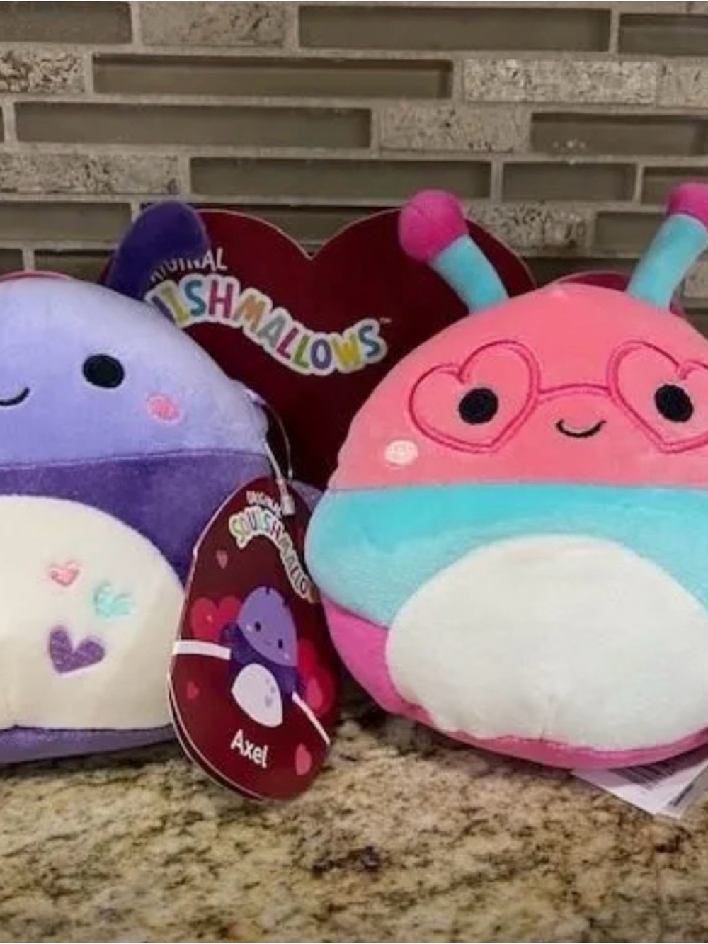Squishmallows Axel Plush Duo - Pink, Purple & Aqua Accents